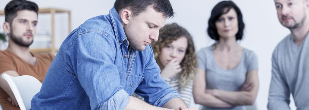 a male client during intervention in california