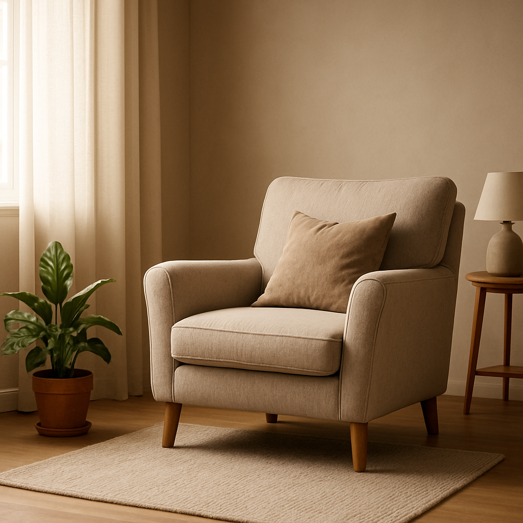 chair by window in living room