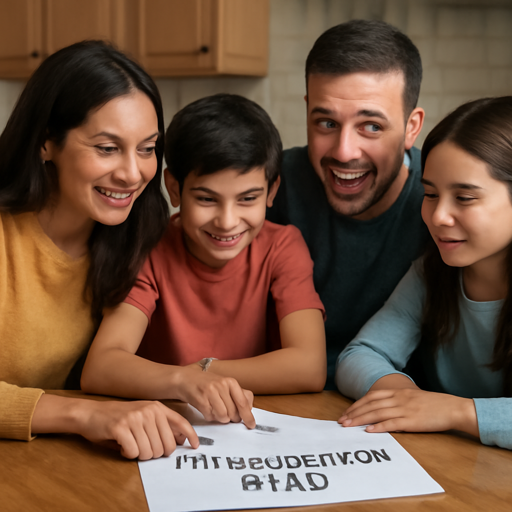 happy family smiling