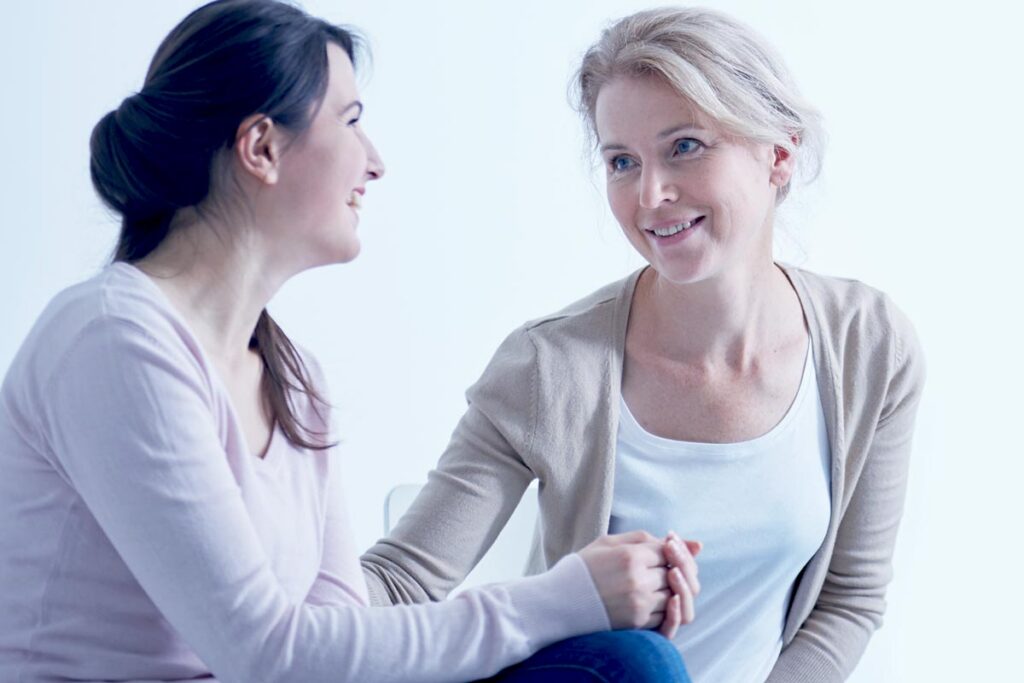 woman getting help from Next Step Team Member