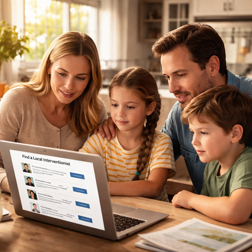 How to Find an Interventionist: A Practical Step‑by‑Step Guide 1 A photorealistic scene of a family sitting at a kitchen table, spreading out a notebook with three prioritized intervention needs, soft natural lighting, realistic details. Alt: Family planning intervention needs